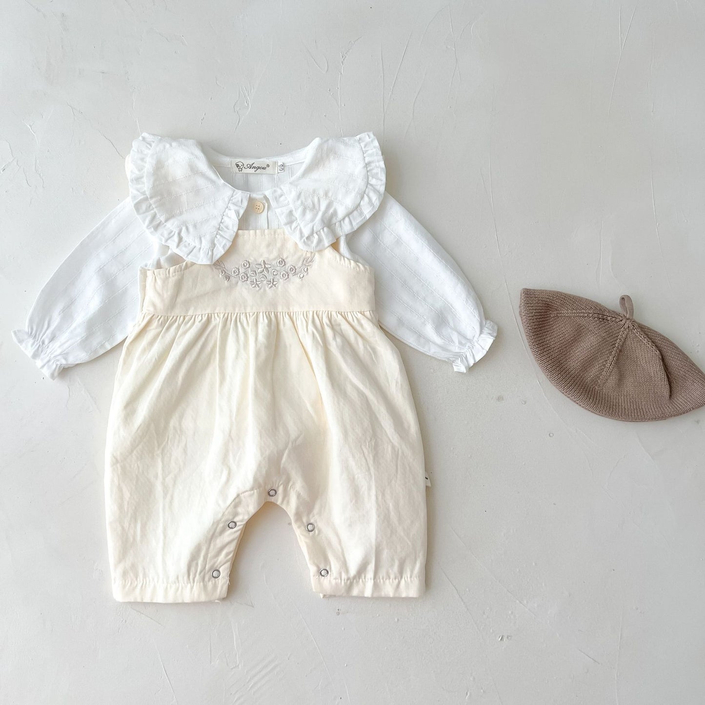 Soft Cotton Baby Girl Suspender Romper – Adjustable Fit