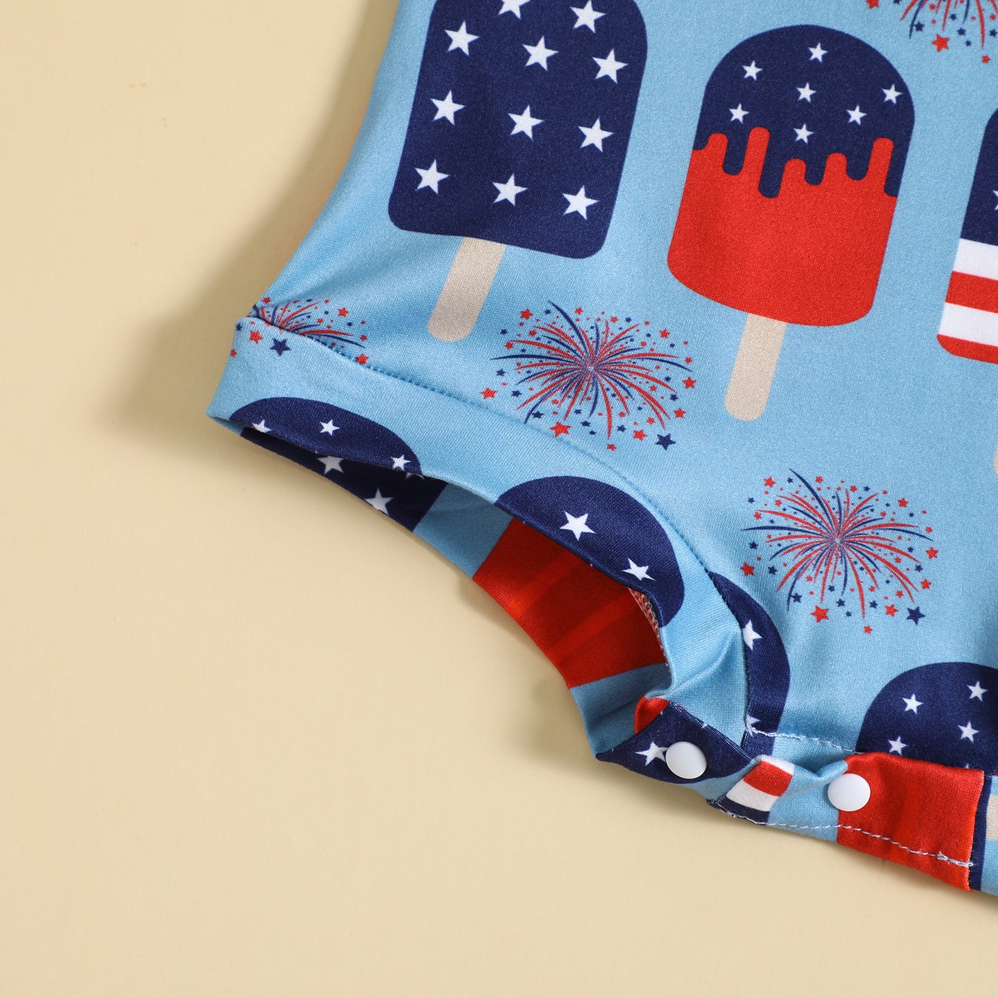 Playful Printed Suspender Baby Romper – Knot Front Detail