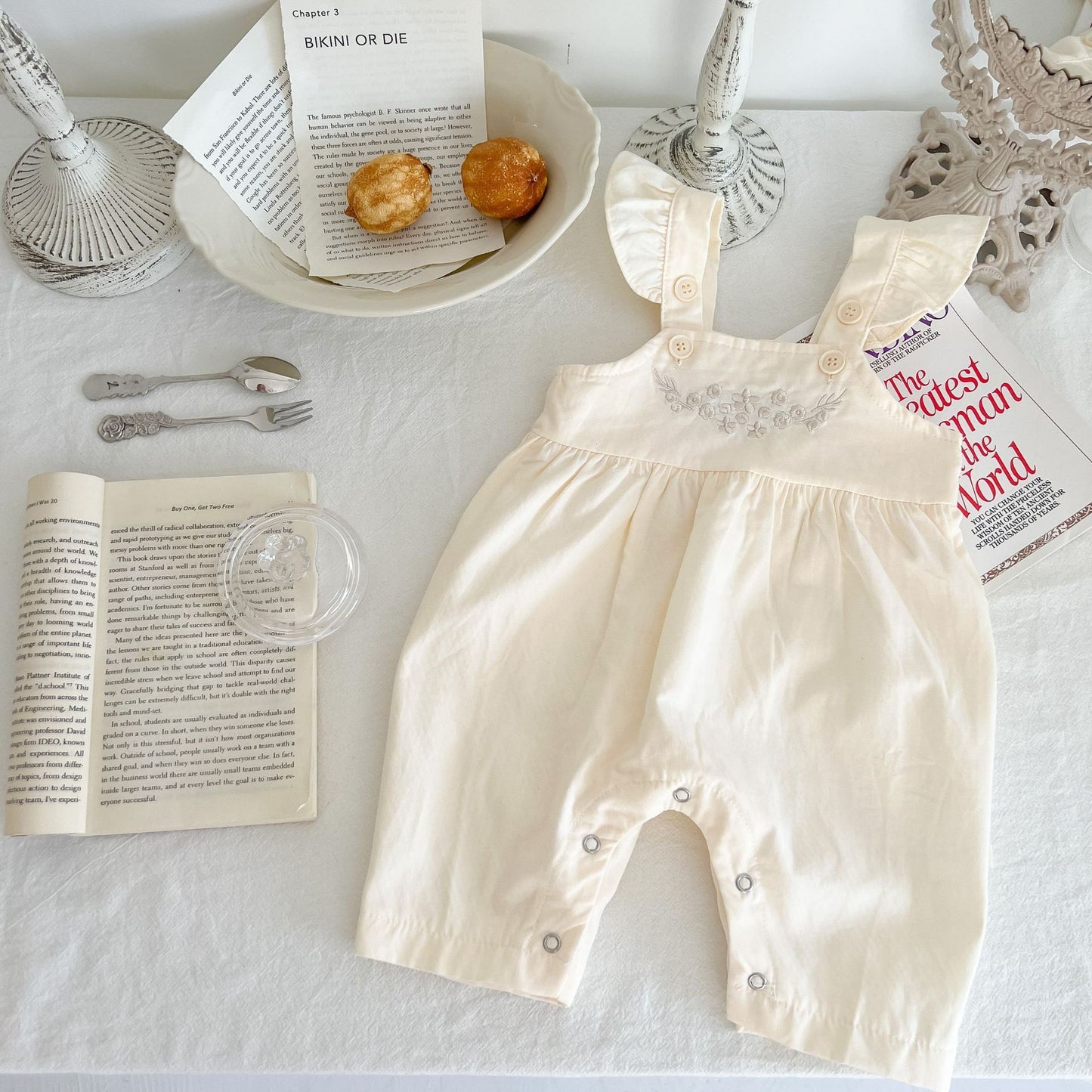 Soft Cotton Baby Girl Suspender Romper – Adjustable Fit